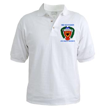 3B4M - A01 - 04 - 3rd Battalion 4th Marines with Text - Golf Shirt - Click Image to Close